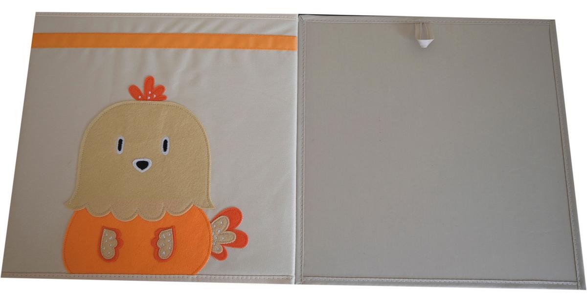 Faltbox Peter ca. 34l - Gelb/Creme, Karton/Textil (33/32/33cm) - Modern Living