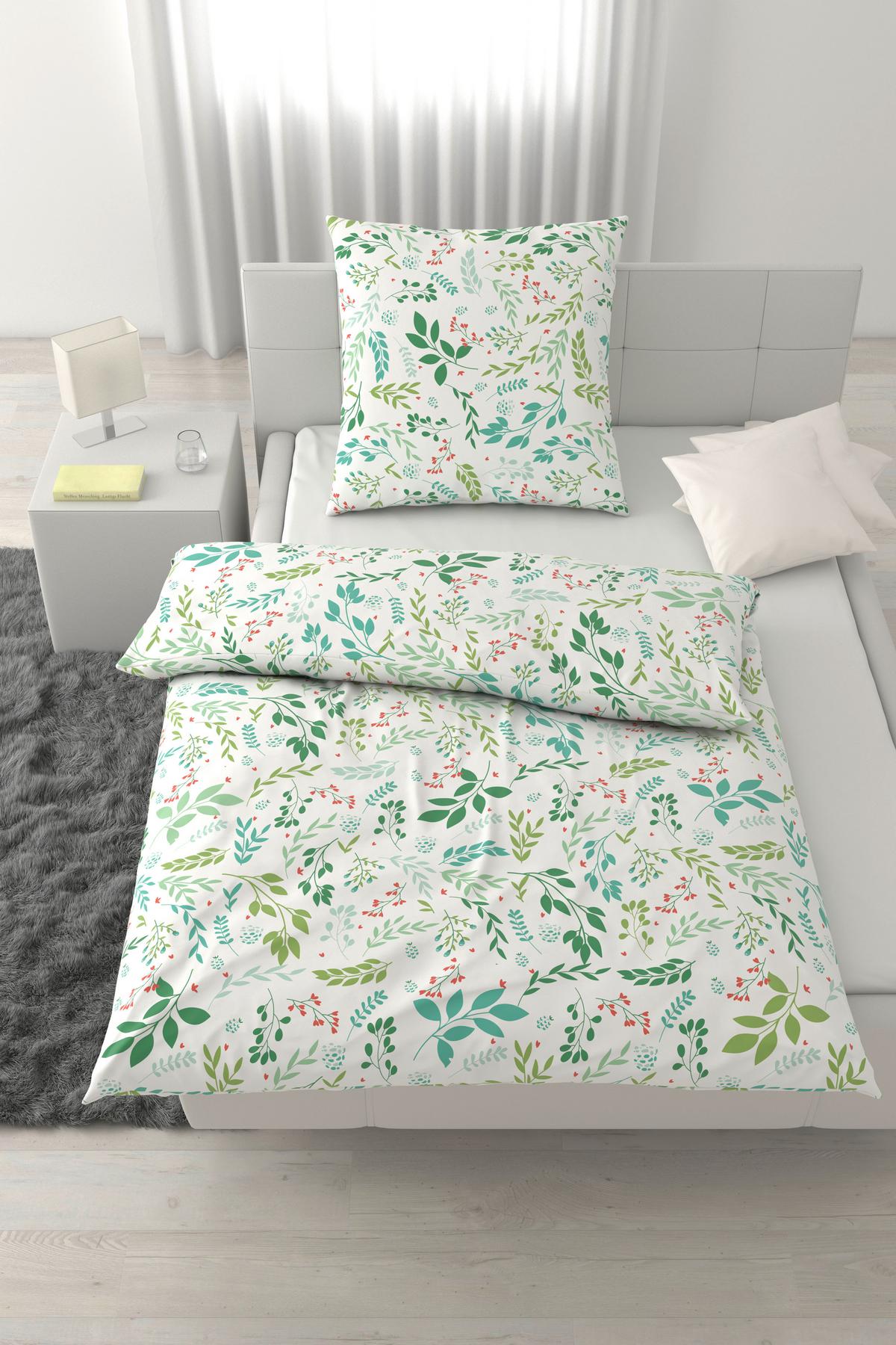 Bettwäsche Herbs Grün ca. 135x200cm - Grün, Textil (135/200cm) - Mömax