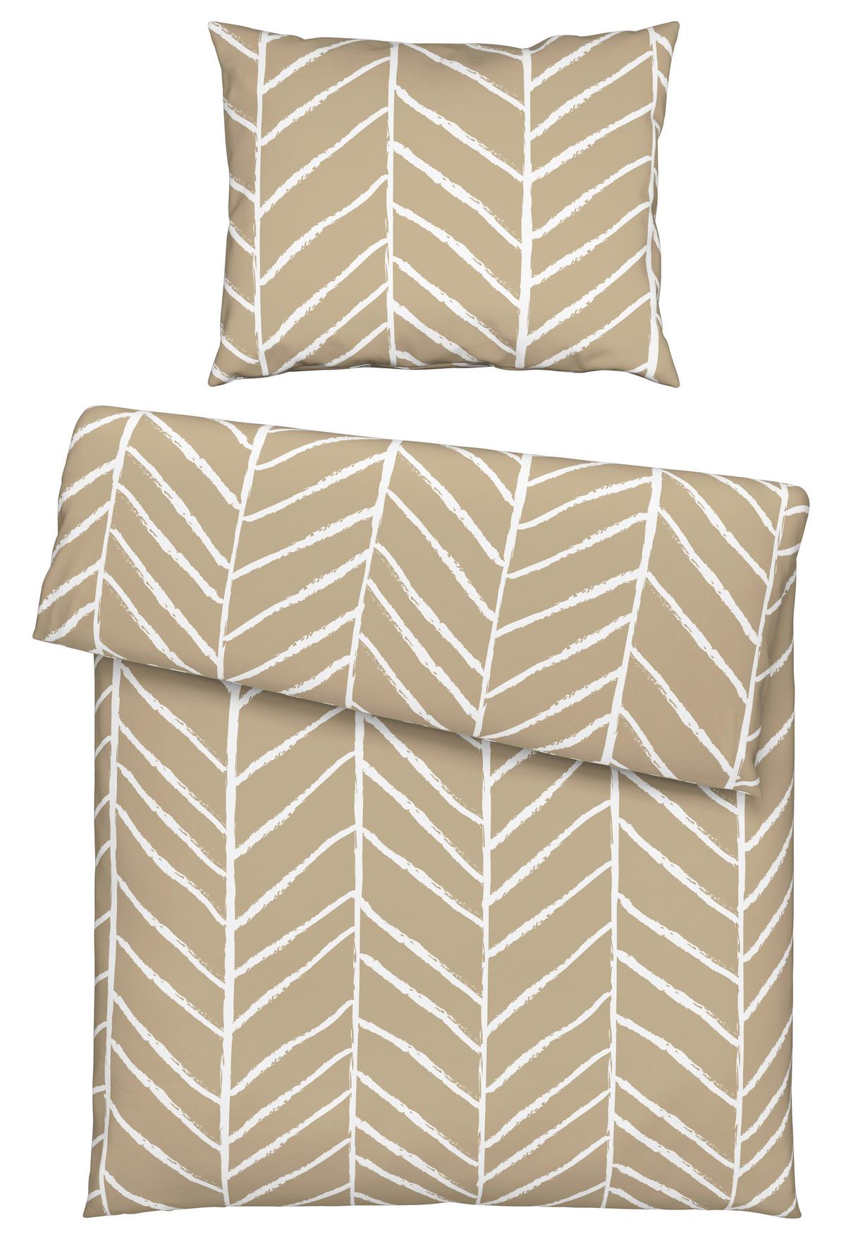 Posteljina Marble 140x200/60x80cm - bež, Konvencionalno, tekstil (140/200cm) - Modern Living