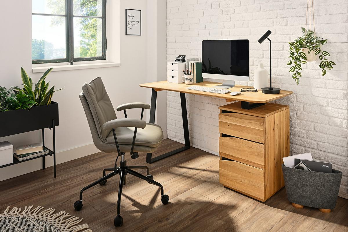 BIURKO LYNX -LINEA NATURA- - dąb dziki/czarny, Natur, metal/drewno (140/65/75cm) - Linea Natura