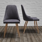 Stuhl Beatrix - Dunkelgrau/Teakfarben, MODERN, Textil/Metall (50/92/57cm) - MÖMAX modern living