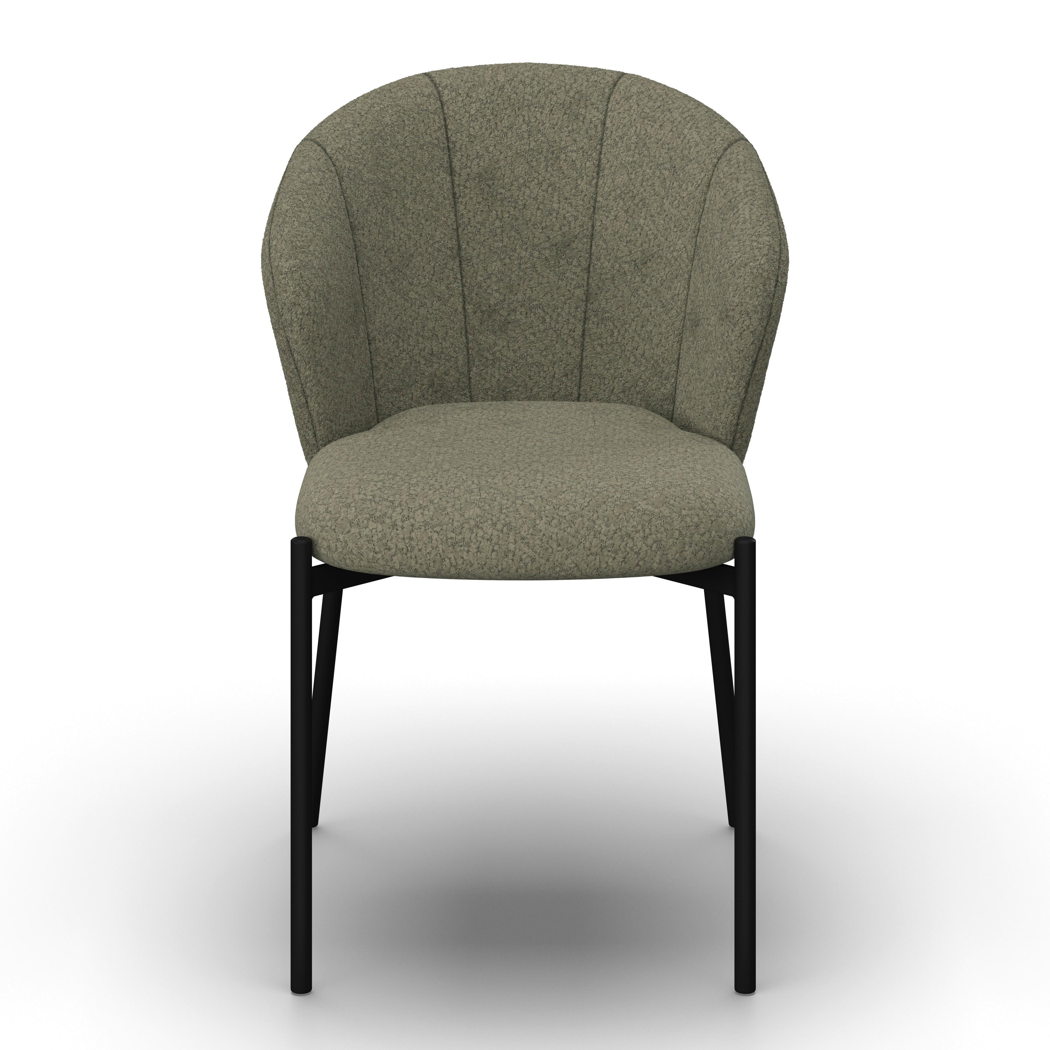 STOL ZOEY - grön/svart, Modern, metall/trä (48/79/61cm) - Bessagi Home