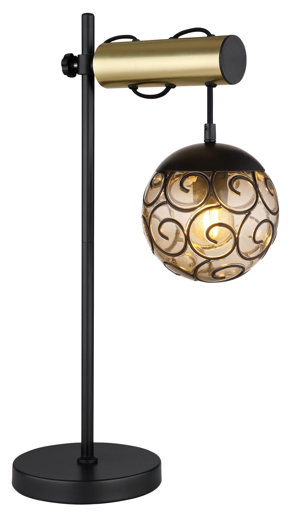 Stolna Svjetiljka Crna Boja - siva/zlatne boje, Konvencionalno, metal/plastika (34/18/55cm) - Globo