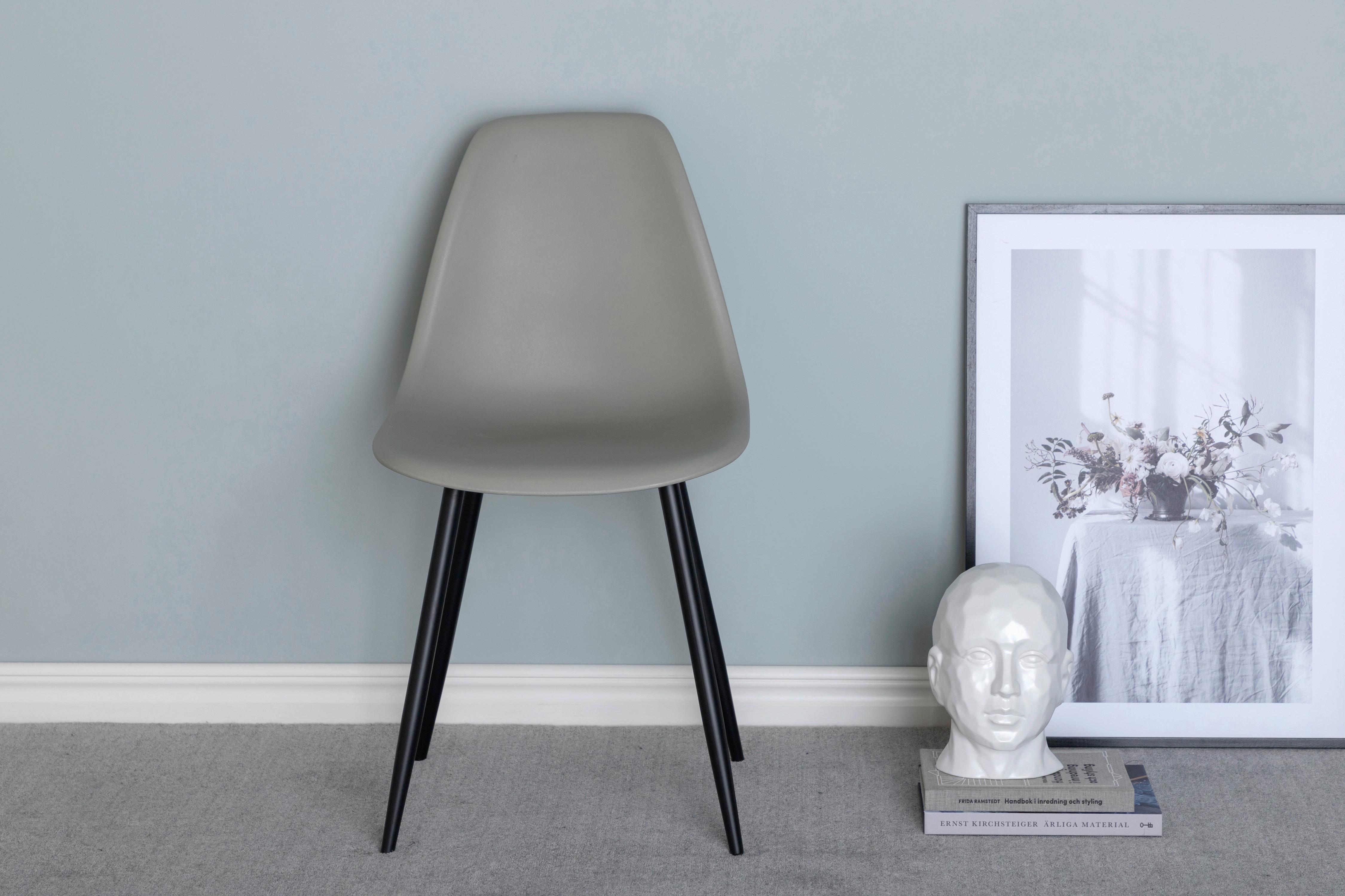 STUHL-SET POLAR - Schwarz/Grau, Design, Kunststoff/Metall (45,5/81/58cm) - Livetastic