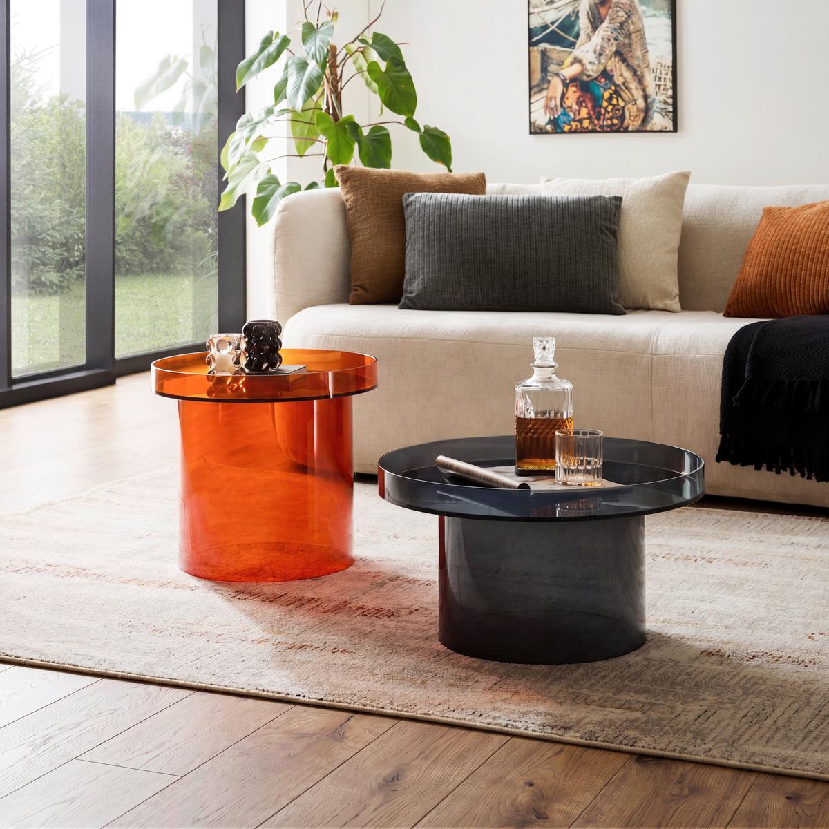 Beistelltisch Retro -Trend- - Bernsteinfarben, Lifestyle, Kunststoff (45/45/40cm) - Mömax