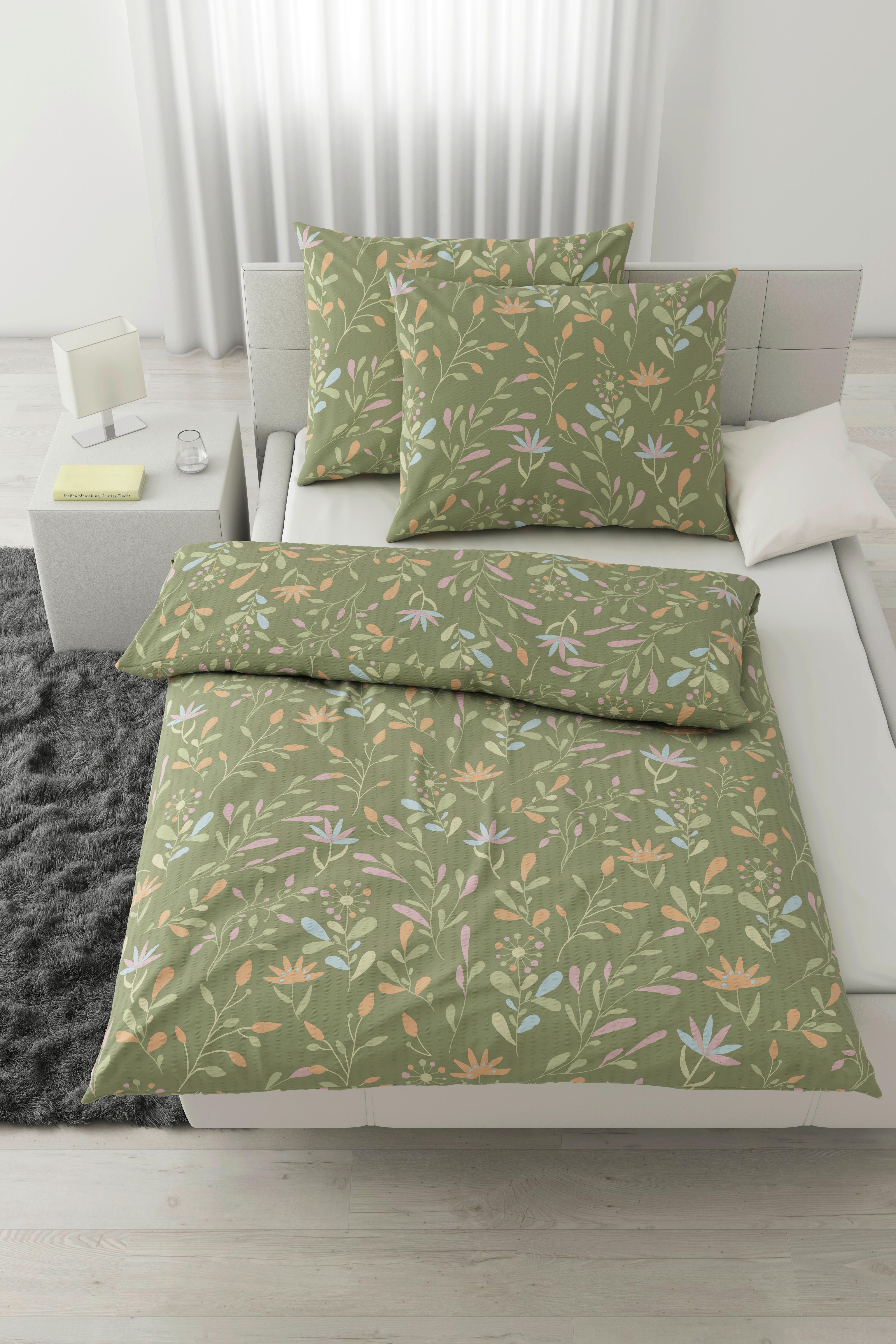 Bettwäsche Marina XXL Grün ca. 200x220cm - Grün, KONVENTIONELL, Textil (200/220cm) - Mömax