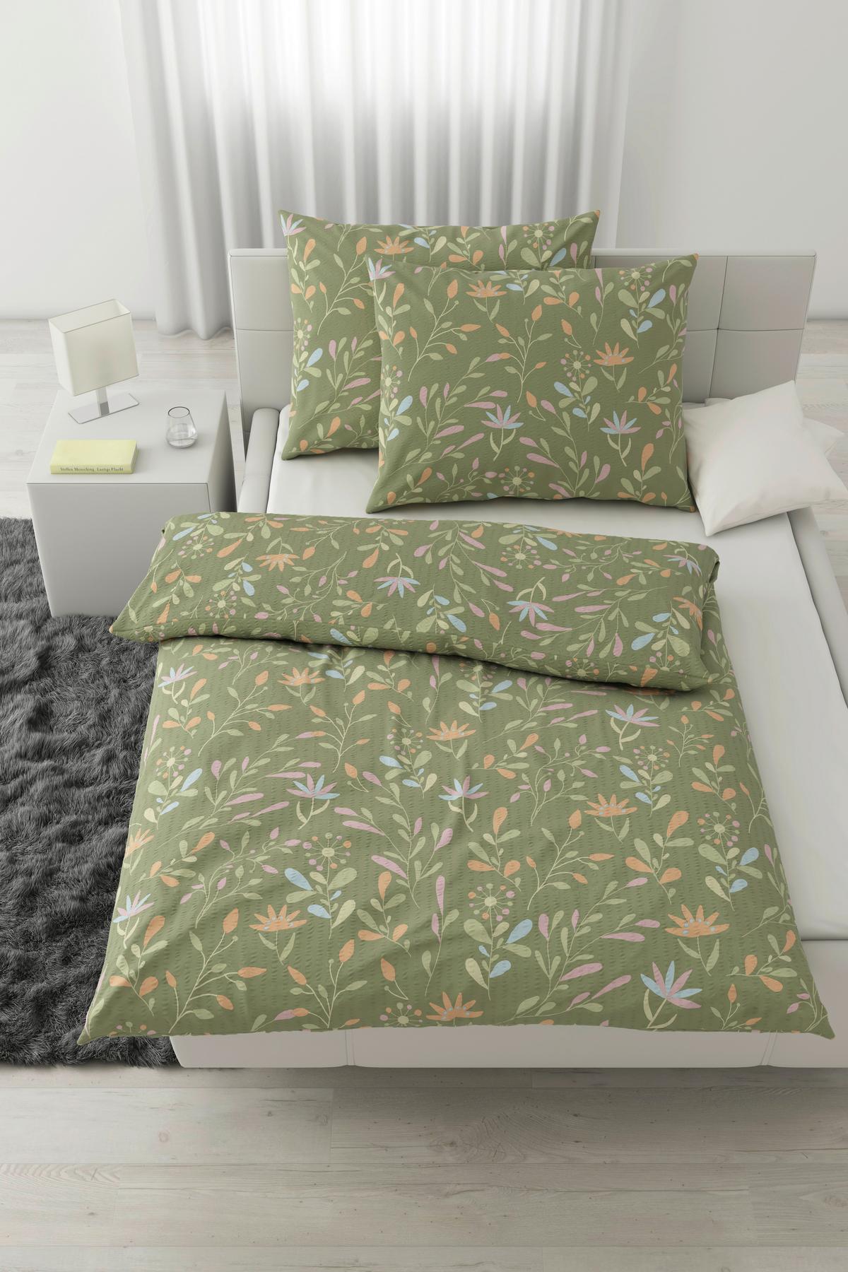 Bettwäsche Marina XXL Grün ca. 200x220cm - Grün, KONVENTIONELL, Textil (200/220cm) - Mömax