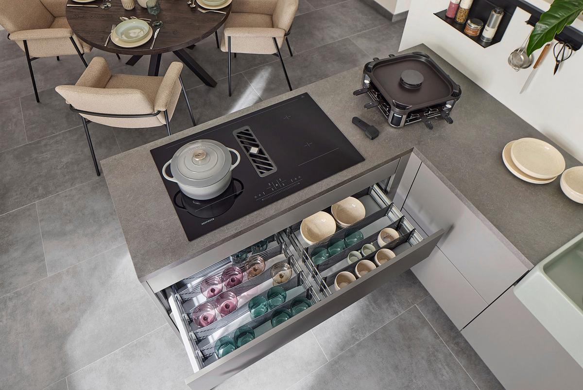 Kuhalna Plošča Z Napo Calima, 83x52cm - črna, Basics, steklo (83/20/51,5cm) - Respekta