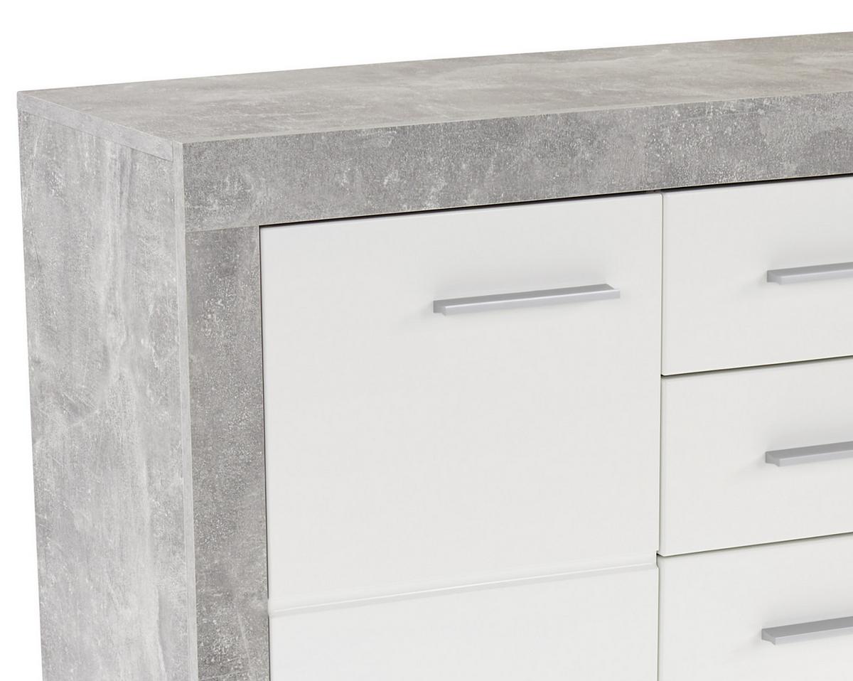 Servantă Malta - alb/gri, Modern, material pe bază de lemn (138/86/35cm) - Modern Living