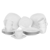 SERWIS KAWOWY COFFEE SET/SQUARE SHAPE - biały, Konventionell, ceramika - Boxxx