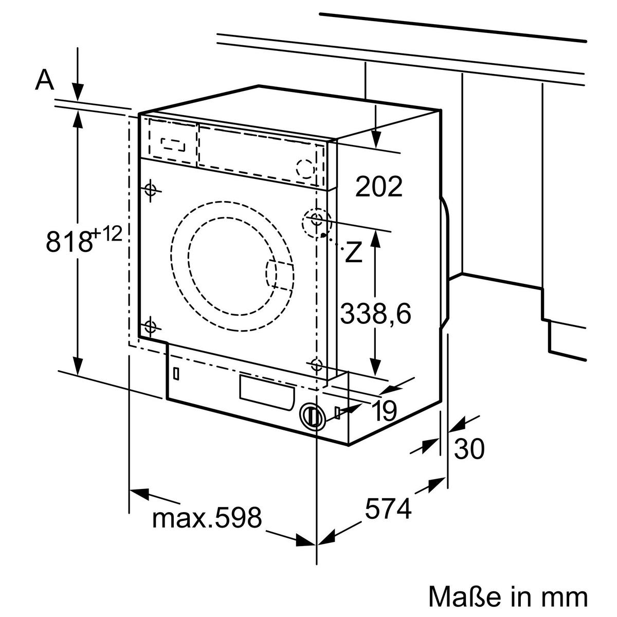 Einbauwaschmaschine WI14W443 - Weiß (59,6/81,8/54,4cm) - Siemens