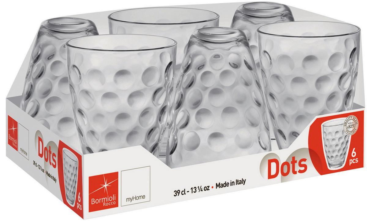 Gläserset Dots ca. 390ml, 6-teilig - Klar, Glas (17,0/25,7/10,90cm) - Modern Living