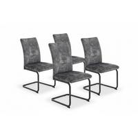SCHWINGSTUHL-SET GELA S 4ER-SET - Anthrazit/Schwarz, MODERN, Textil/Metall (49/98/61cm) - MID.YOU