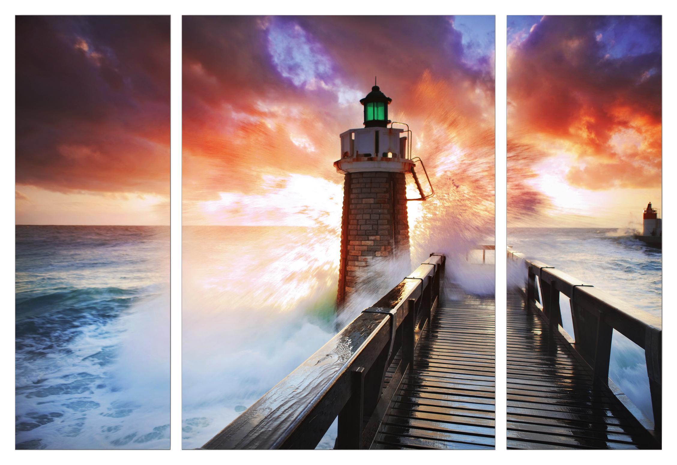 Keilrahmenbild Marius Bunt - Blau/Rot, Holzwerkstoff/Textil (116/80/1.8cm)