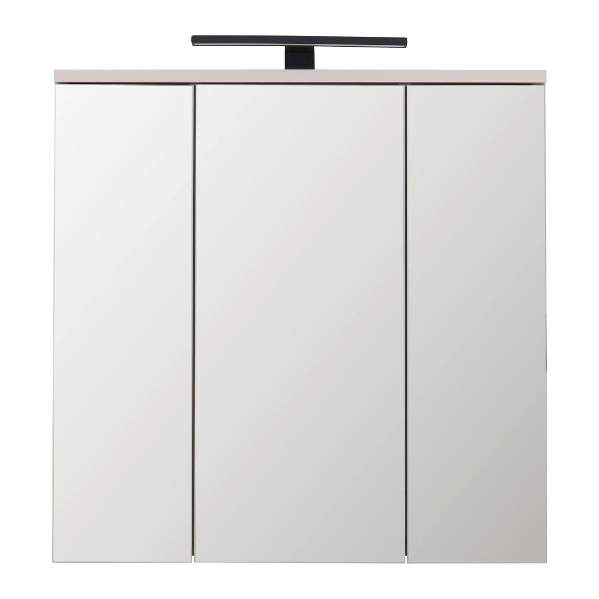 Spiegelschrank Mallorca Kaschmir-/Eichefarben - Eichefarben/Schwarz, MODERN, Glas/Holzwerkstoff (70/70/20cm) - Based