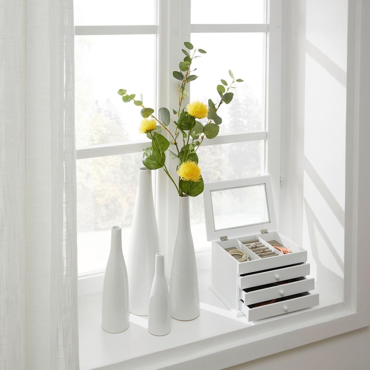 Vase Plancio in Weiss - Weiss, Modern, Keramik (5,5/20.5cm) - Modern Living