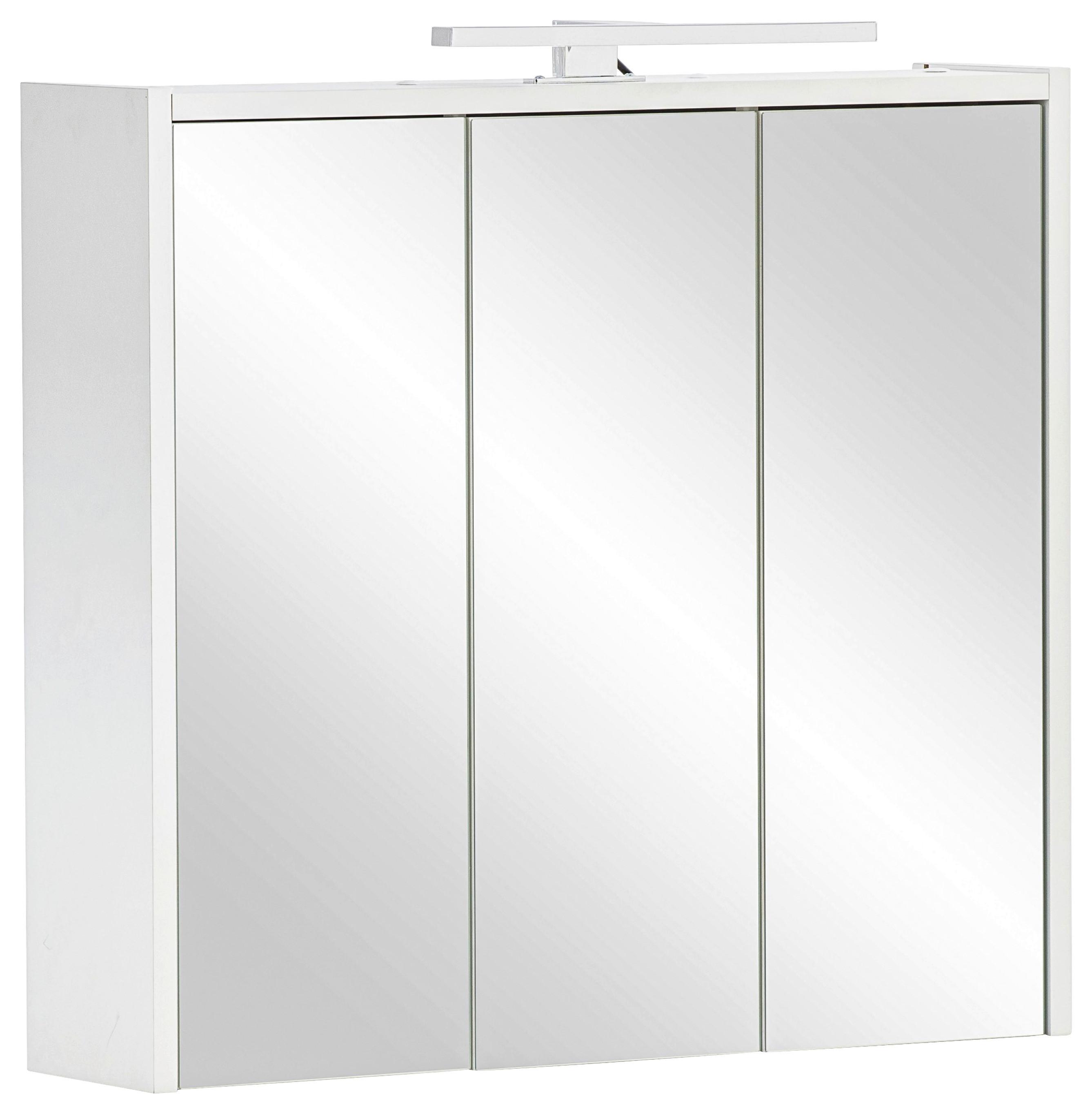 Omara Z Ogledalom Palermo, Bela, Osvetlitev - bela, Konvencionalno, steklo/leseni material (65/62,7/16cm) - Stylife
