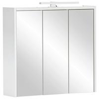 Omara Z Ogledalom Palermo, Bela, Osvetlitev - bela, Konvencionalno, steklo/leseni material (65/62,7/16cm) - Stylife