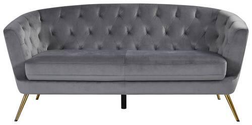 Trosed Lita, Siva, Žamet - zlate barve/siva, Moderno, kovina/tekstil (183/78/83cm) - Ti'me