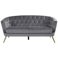 Trosed Lita, Siva, Žamet - zlate barve/siva, Moderno, kovina/tekstil (183/78/83cm) - Ti'me
