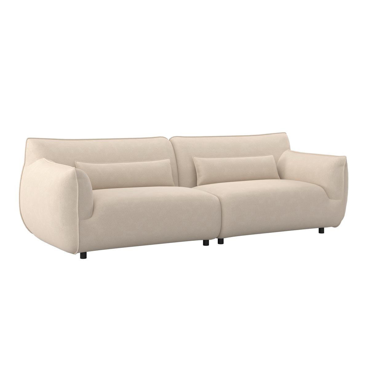 Velika Zofa Clara, Krem - črna/krem barve, Moderno, kovina/tekstil (284/86/111cm) - Bessagi Home