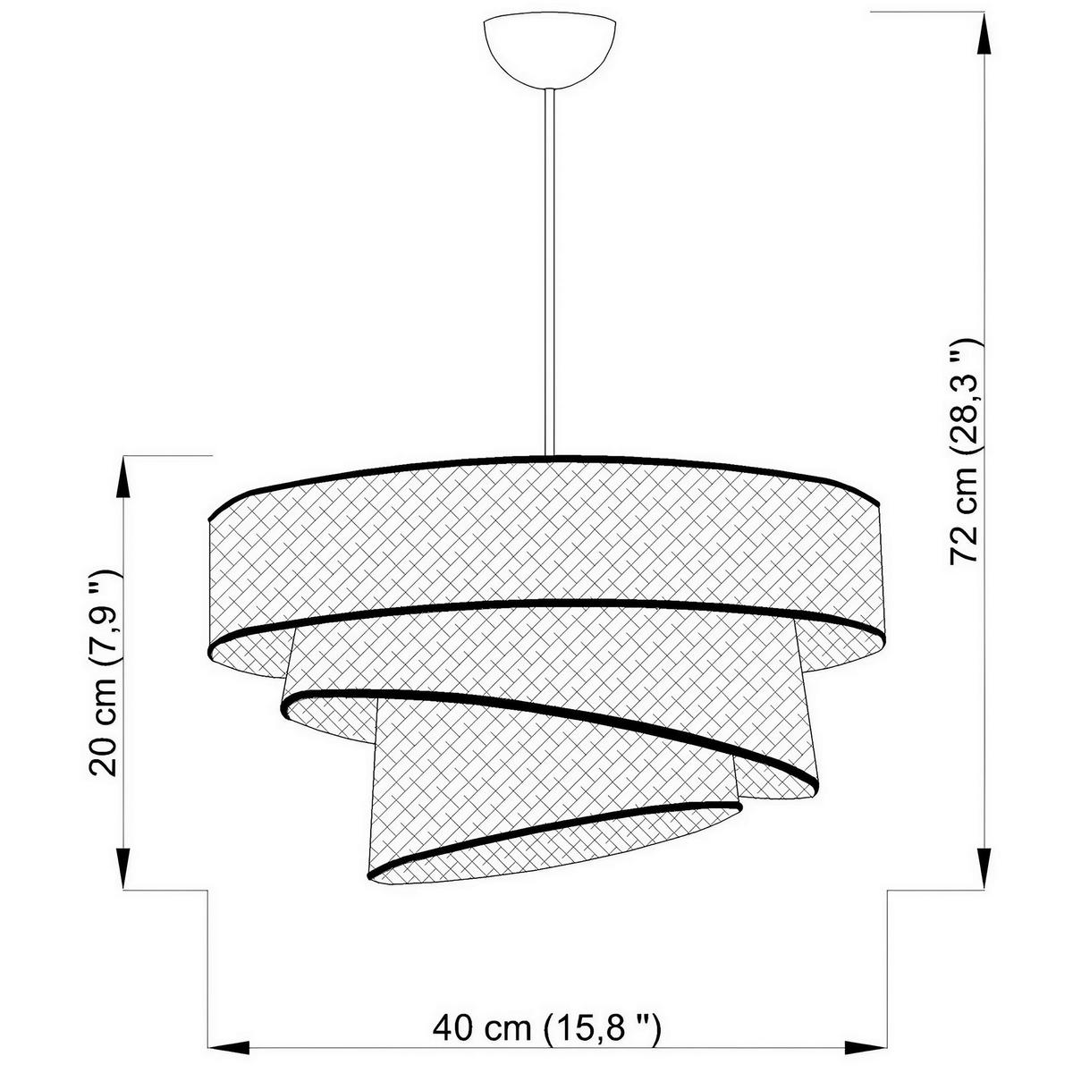 LAMPA WISZĄCA COUPER HAZERAN - WHITE, GOLD - biały/kolor złoty, Design, metal/tkanina (40/72cm) - P & B