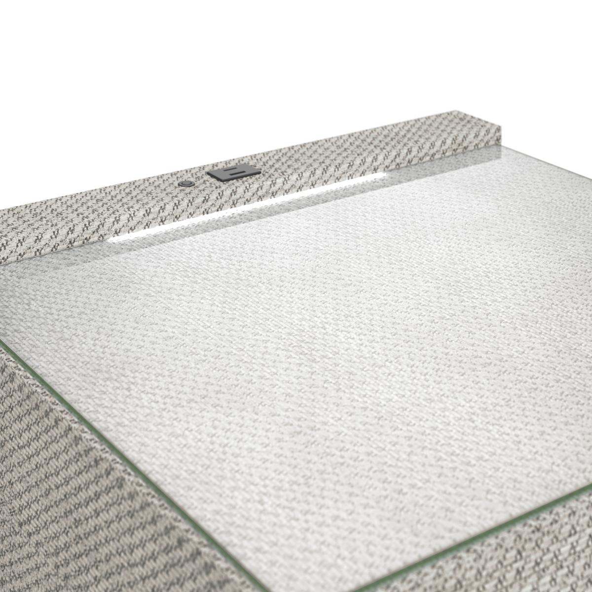 Noćni Stočić Brisbane I - ecru, Trendi, staklo/tekstil (49,5/56,5/46cm) - Premium Living