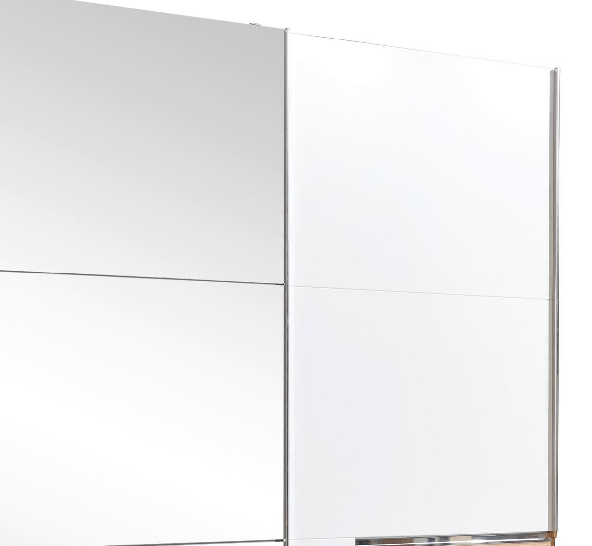 Schwebetürenschrank Level 36A ca. 300x216 cm Eiche m.Spiegel - Chromfarben/Eichefarben, MODERN, Glas/Holzwerkstoff (300/216/65cm) - MID.YOU