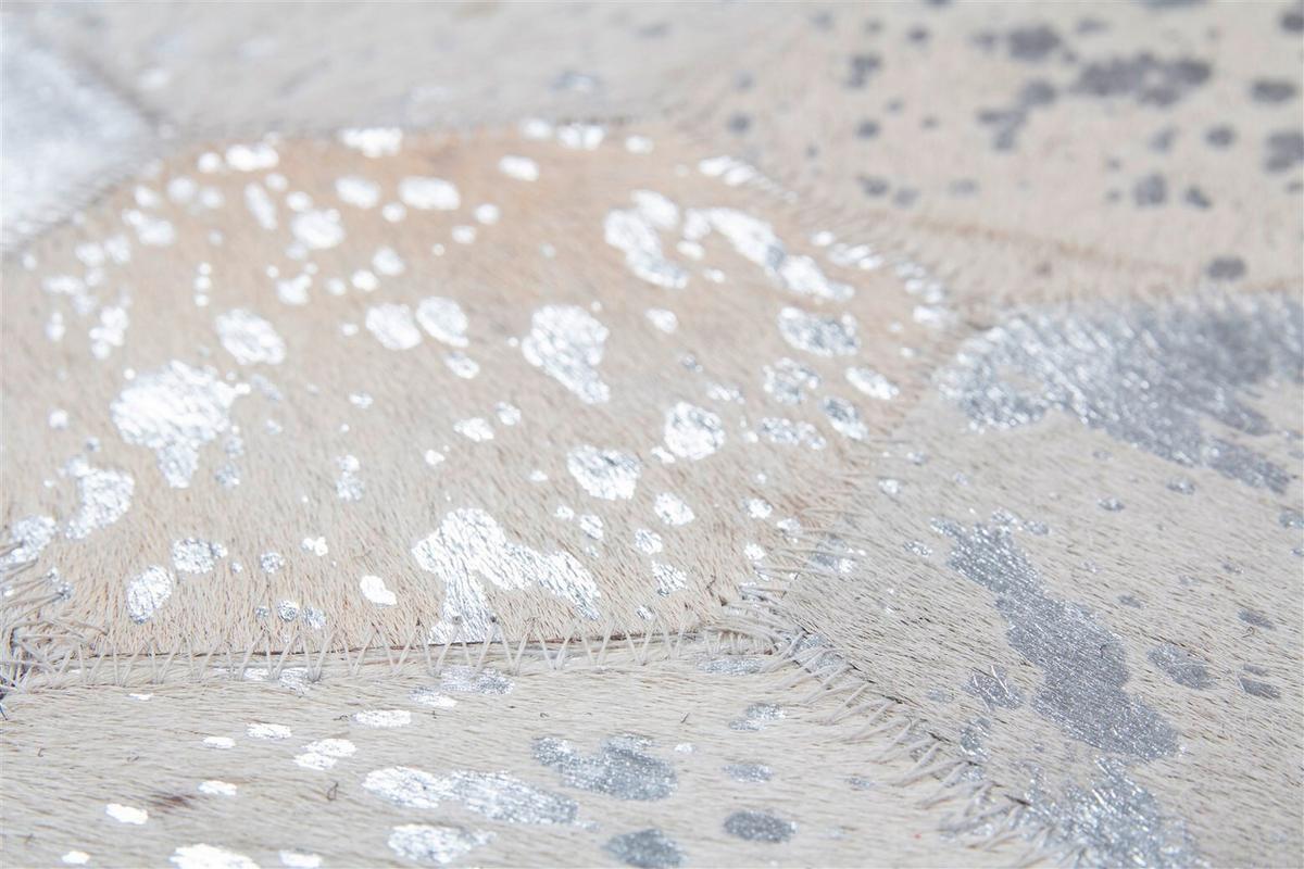 FLACHWEBETEPPICH SPARK 210 GRAU / SILBER - Silberfarben/Grau, Basics, Leder (120/170cm) - Kayoom