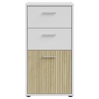 Komoda Quadro 2, Bela, Barva Hrasta - barve hrasta/bela, Moderno, leseni material (48,8/95,1/40cm) - Mömax
