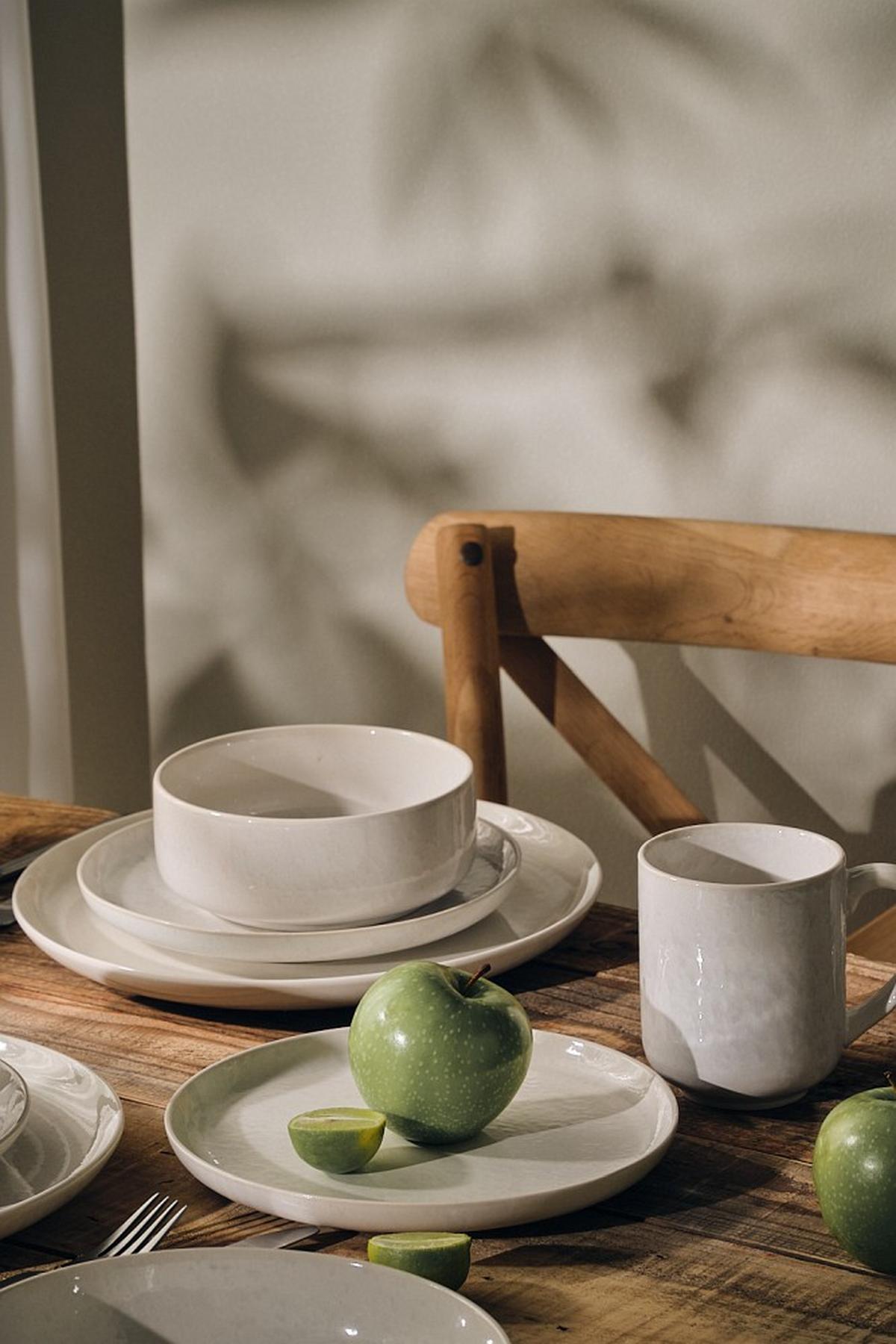 SERWIS OBIADOWO-ŚNIADANIOWY MARBELLA - beżowy, Trend, ceramika - Novel