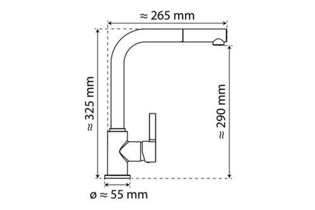 Küchenarmatur Sistant Oslo Graphitfarben - Graphitfarben, Basics, Metall (32,5cm) - Sistant