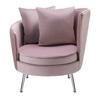 Loungesessel Cherie Rosa Samt - Chromfarben/Rosa, MODERN, Textil/Metall (87/84/85cm) - Bessagi Home
