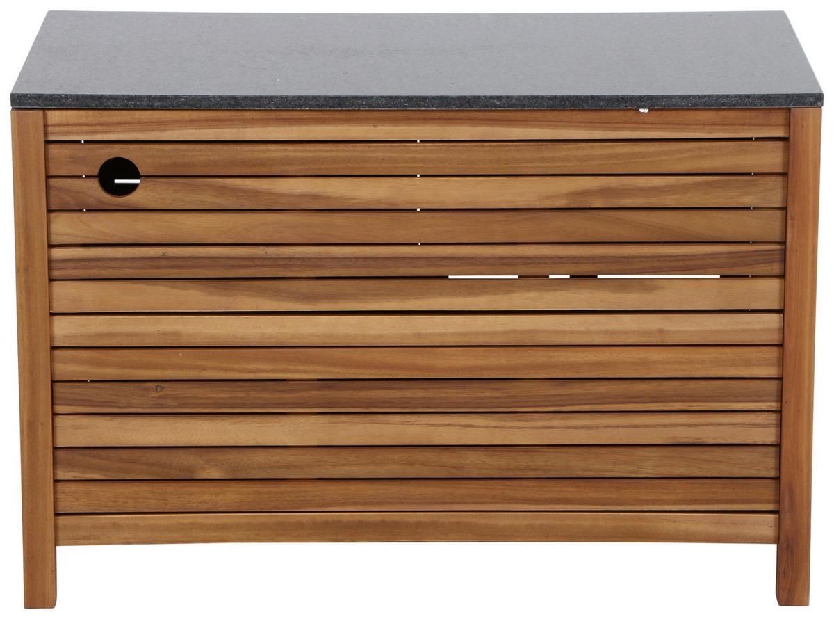 Outdoorküche in Echtholz Akazie ca. 100x87x156 cm - Dunkelgrau/Naturfarben, Basics, Holz/Stein (100/87/156cm) - Siena Garden