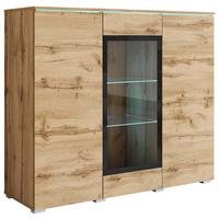 Visoka Komoda Vera 120, Barva Hrasta, Led - hrast wotan/siva, Trend, umetna masa/steklo (120/102,3/39,5cm) - P & B