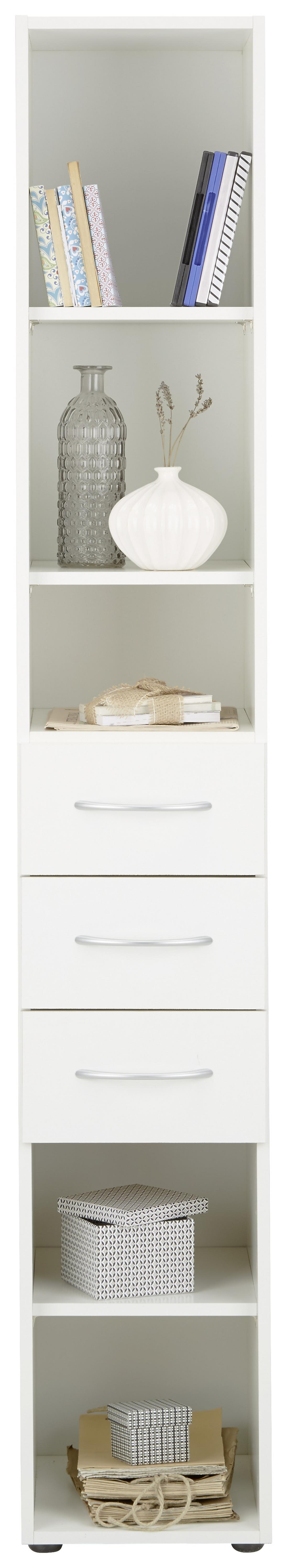 Večnamenska Omara Mrk, Bela - bela/barve aluminija, Konvencionalno, umetna masa/leseni material (30/185/40cm) - Mömax
