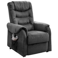 Fernsehsessel Nino Dunkelgrau Velours - Dunkelgrau/Schwarz, Design, Kunststoff/Textil (76/106/94cm) - Livetastic