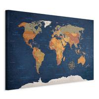 Slika Na Platnu Ink Oceans - svetlo rjava/modra, Basics, tekstil/les (90/60/1,2cm) - artgeist