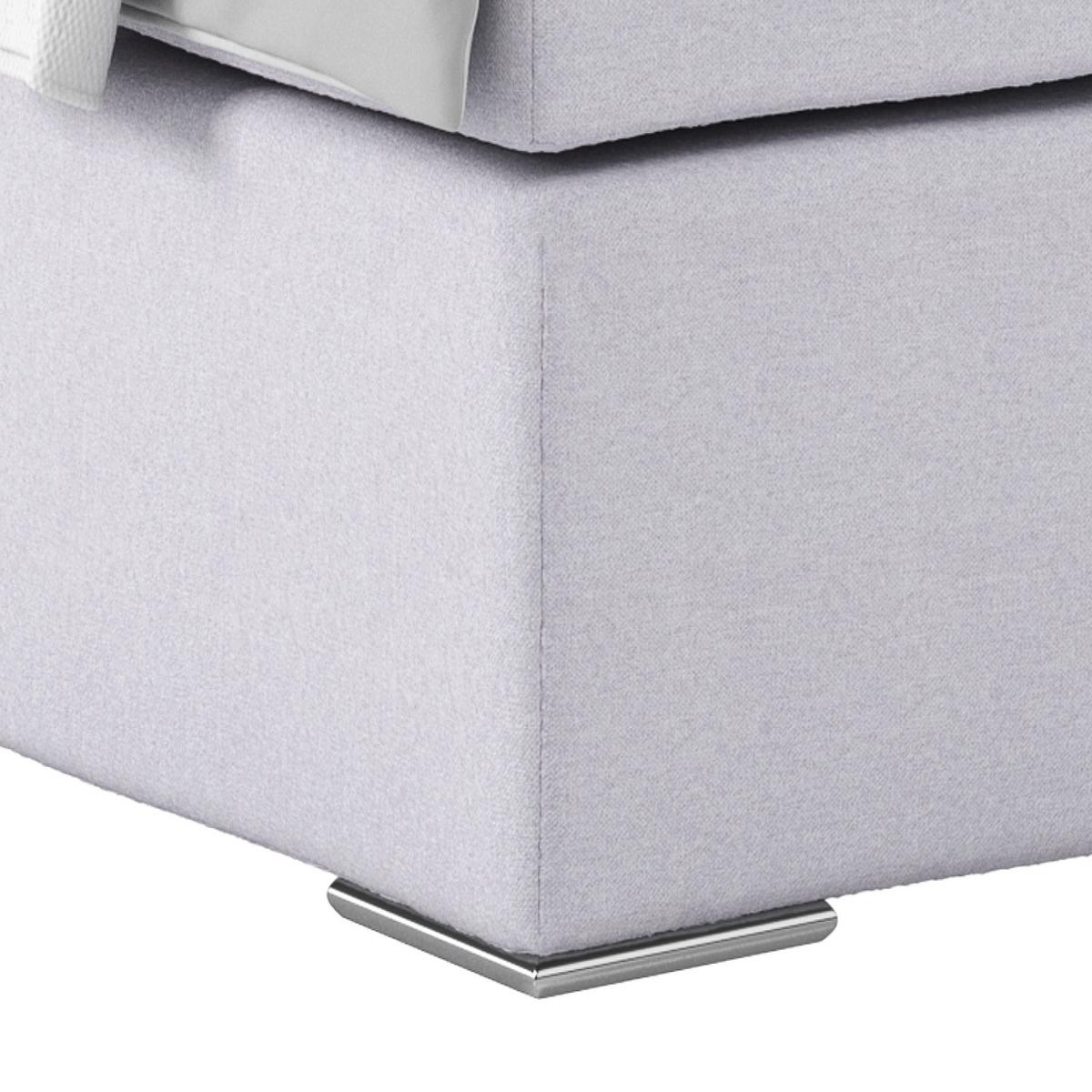 Boxspring Krevet Nero - sivo-bijela/svijetlo siva, Konvencionalno, tekstil/metal (140/200cm) - Best Price