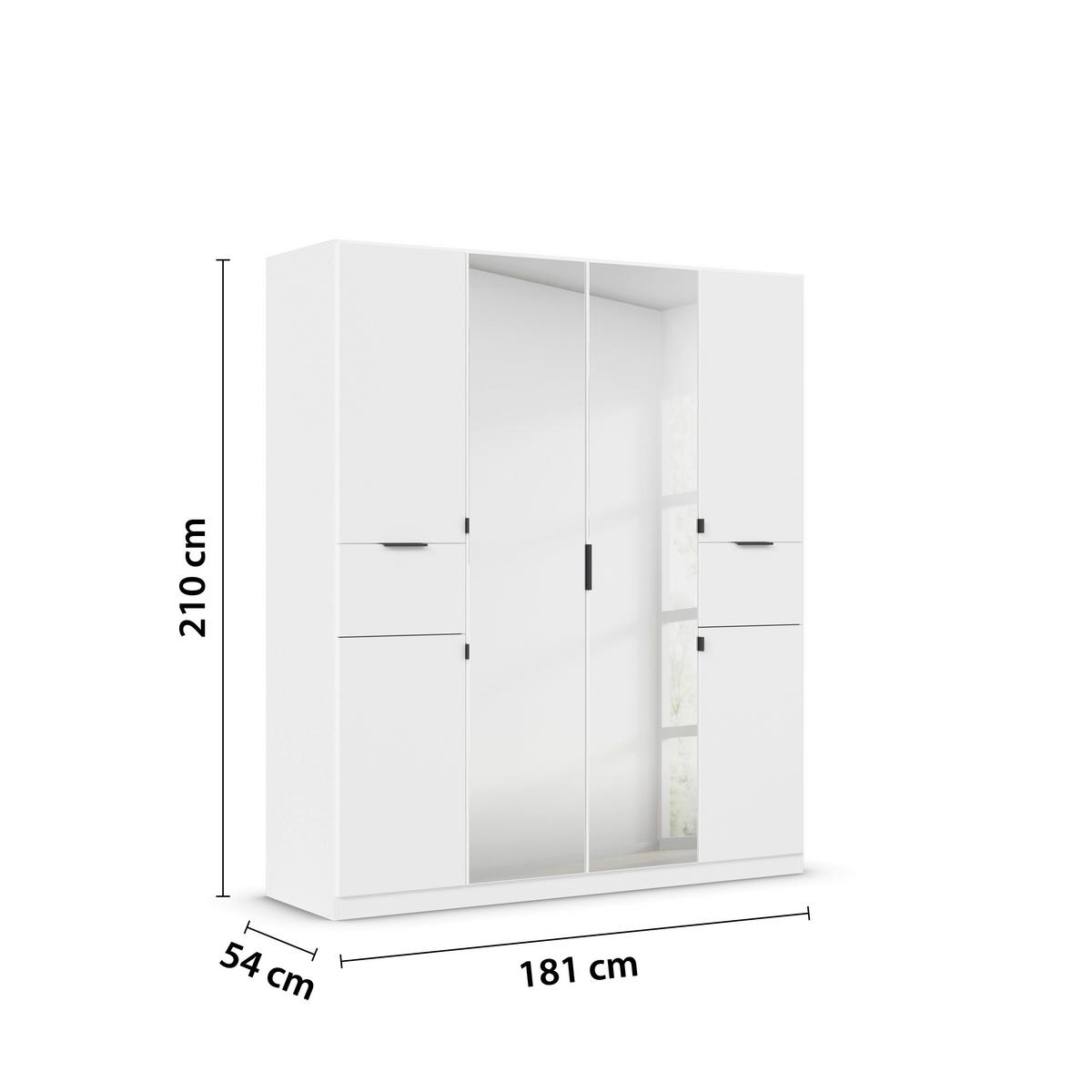 Ormar S Klasičnim Vratima Ticao - bijela/siva, Moderno, drvni materijal/metal (181/210/54cm) - Modern Living