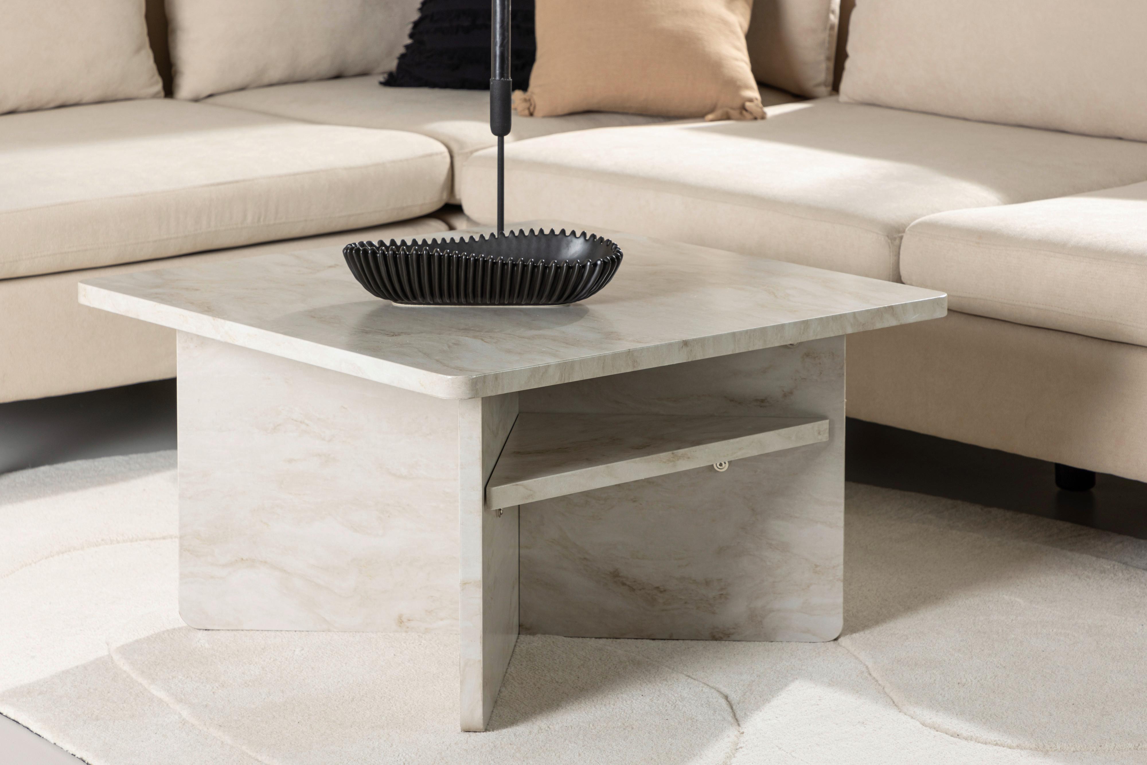 Couchtisch Ålesund ca. 75x75x42 cm Beige - Beige, Design, Holzwerkstoff (75/75/42cm) - Livetastic
