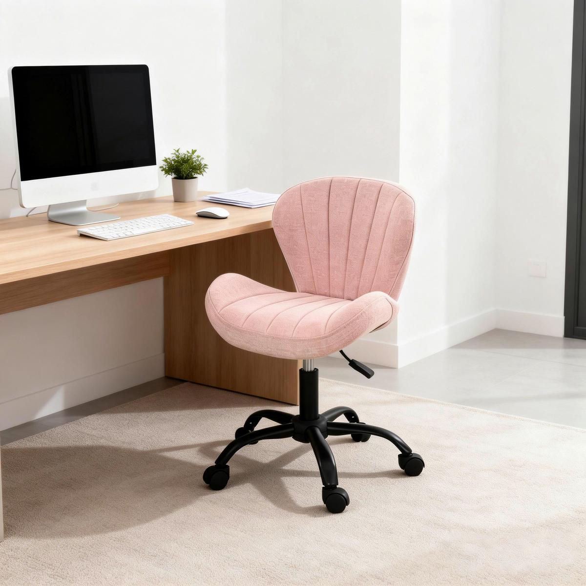 Klara 2 Uredska Stolica - pink/crna, Trend, metal/tekstil (58/84/56cm) - Modern Living