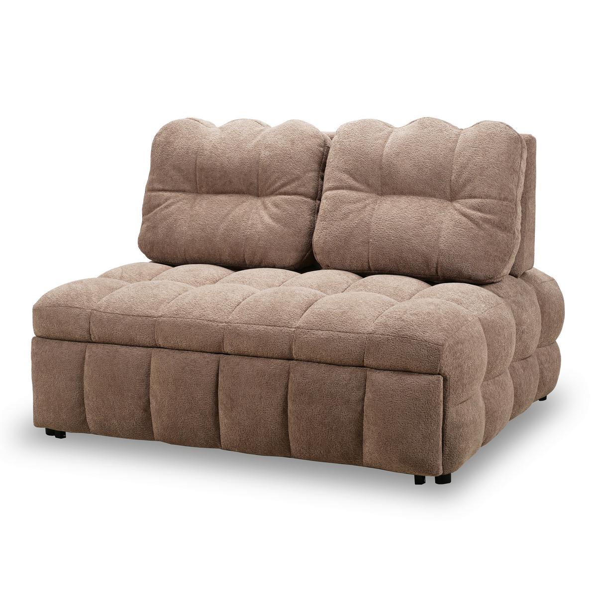 Schlafsofa Liara Webstoff Mokka - Schwarz/Mokka, MODERN, Holz/Textil (137/87/110cm) - Bessagi Home