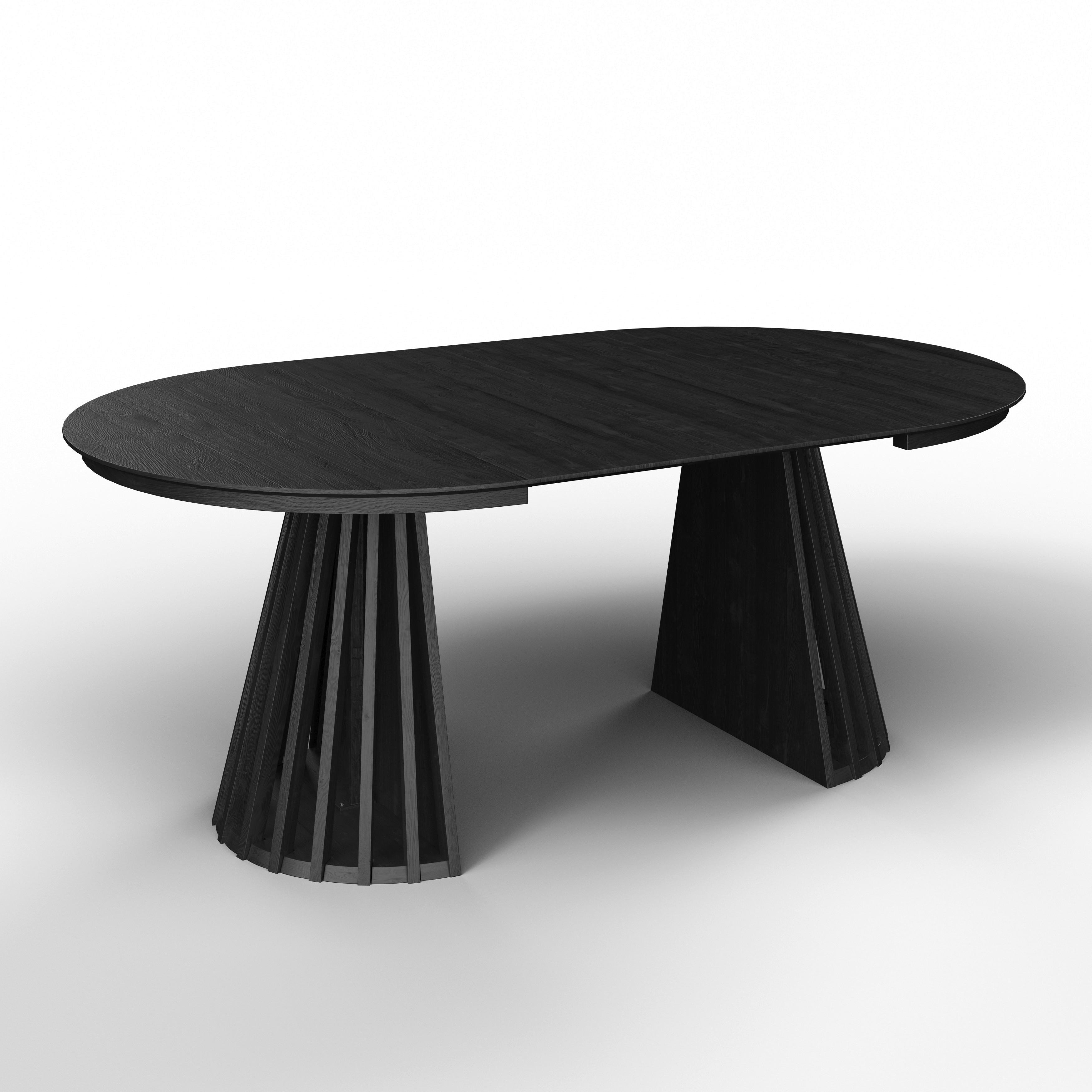 Esstisch ausziehbar Ennio Schwarz MDF ca.120-160x120 cm - Schwarz, MODERN, Holz/Holzwerkstoff (120-160/76/120cm) - Bessagi Home