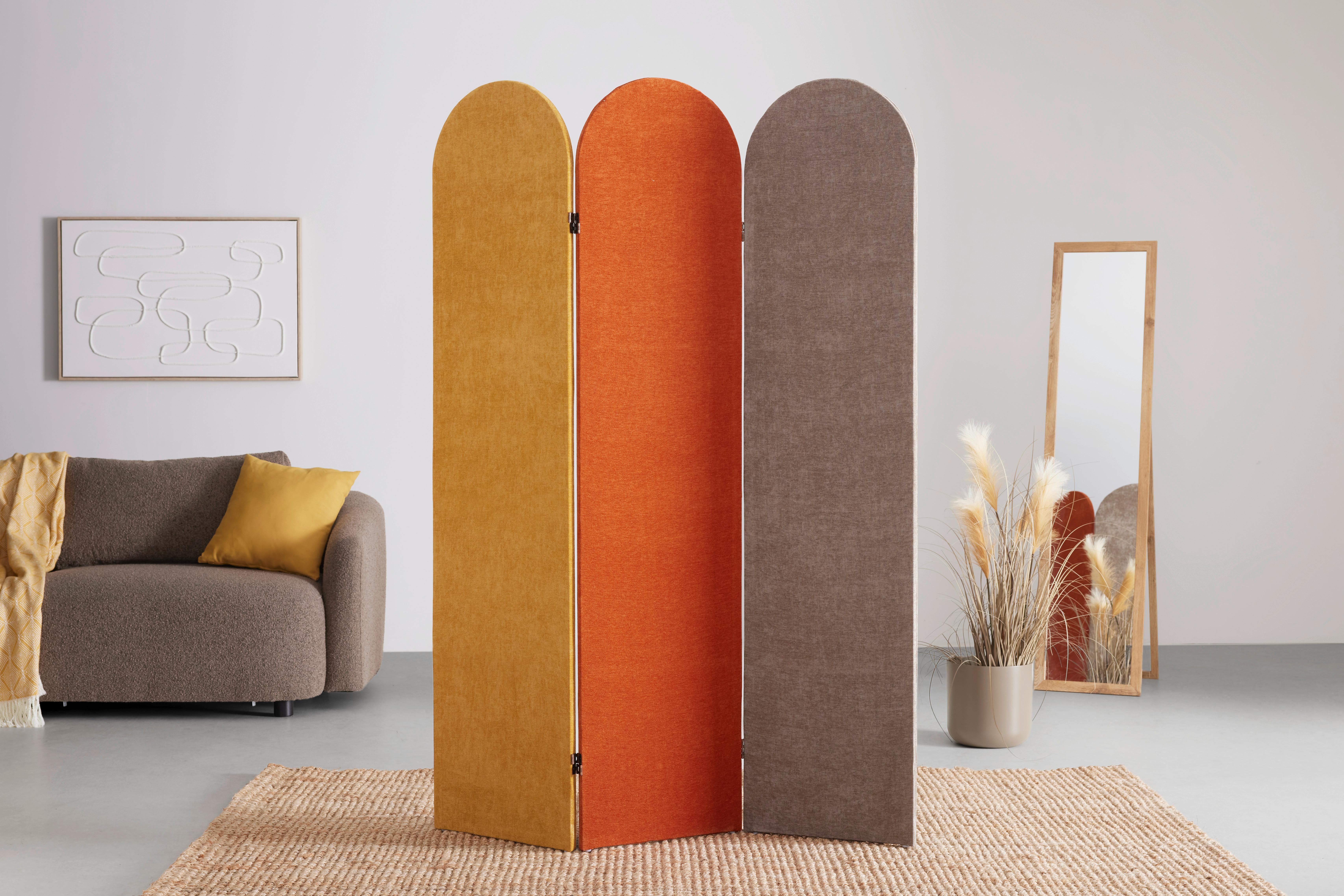 SKÄRMVÄGG DIDI -EXKLUSIV- - brun/grå, Klassisk, trä/textil (120/170/2cm) - Mömax