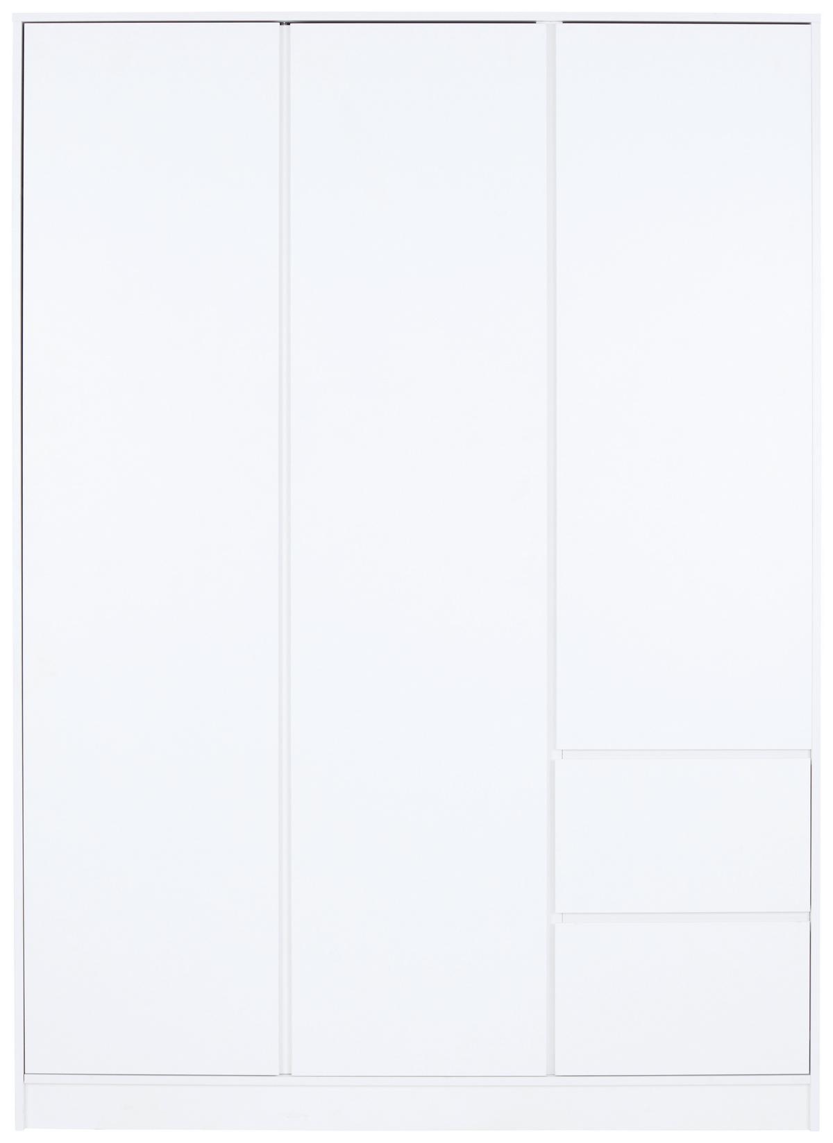 Omara Za Oblačila Basit, Bela - bela, Konvencionalno, leseni material (146,8/205,5/56,6cm)