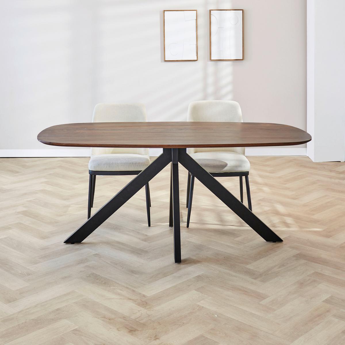 ESSTISCH DOKKUM - Schwarz/Braun, Design, Holz/Metall (180/100/76cm) - MID.YOU