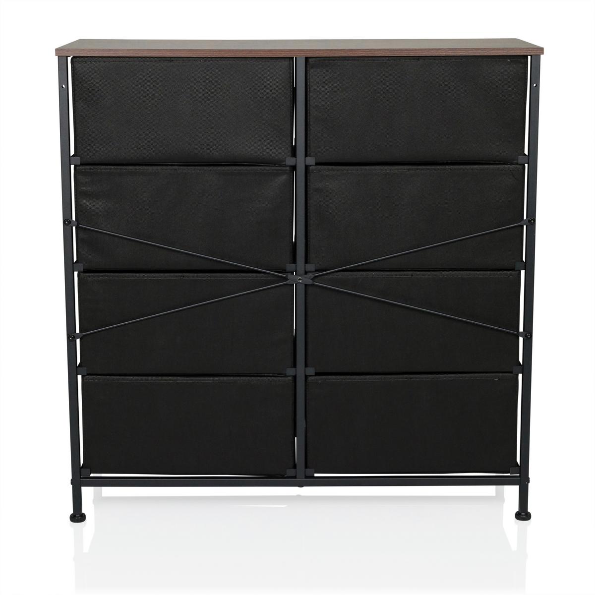 Komoda Ragala Light, Barva Hrasta - črna/barve hrasta, Moderno, kovina/tekstil (80/82/30cm) - MID.YOU