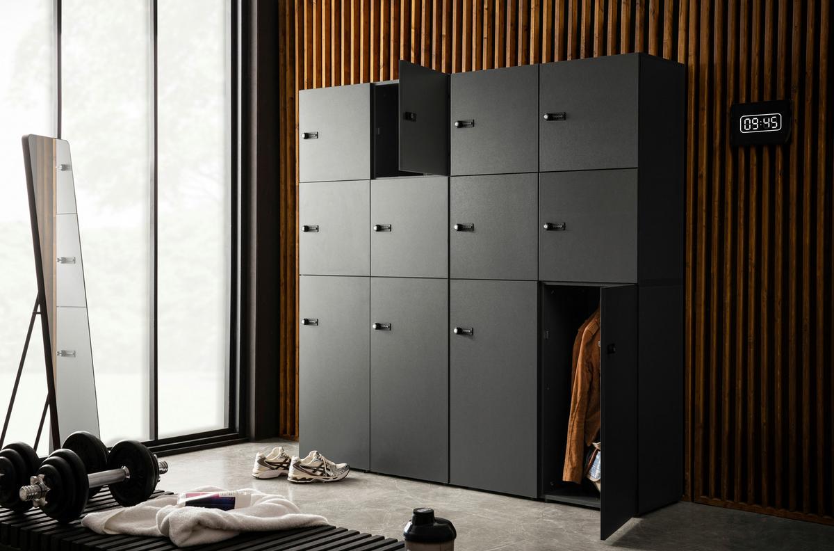 Garderobna Omara Locked, Bela - bela/antracit, Design (45,4/92,6/40,7cm) - MID.YOU