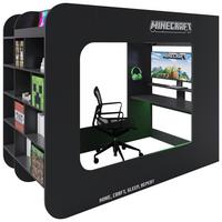 Hochbett Minecraft ca. 120x200 cm Schwarz - Schwarz, MODERN, Holz/Holzwerkstoff (120/200cm) - Minecraft